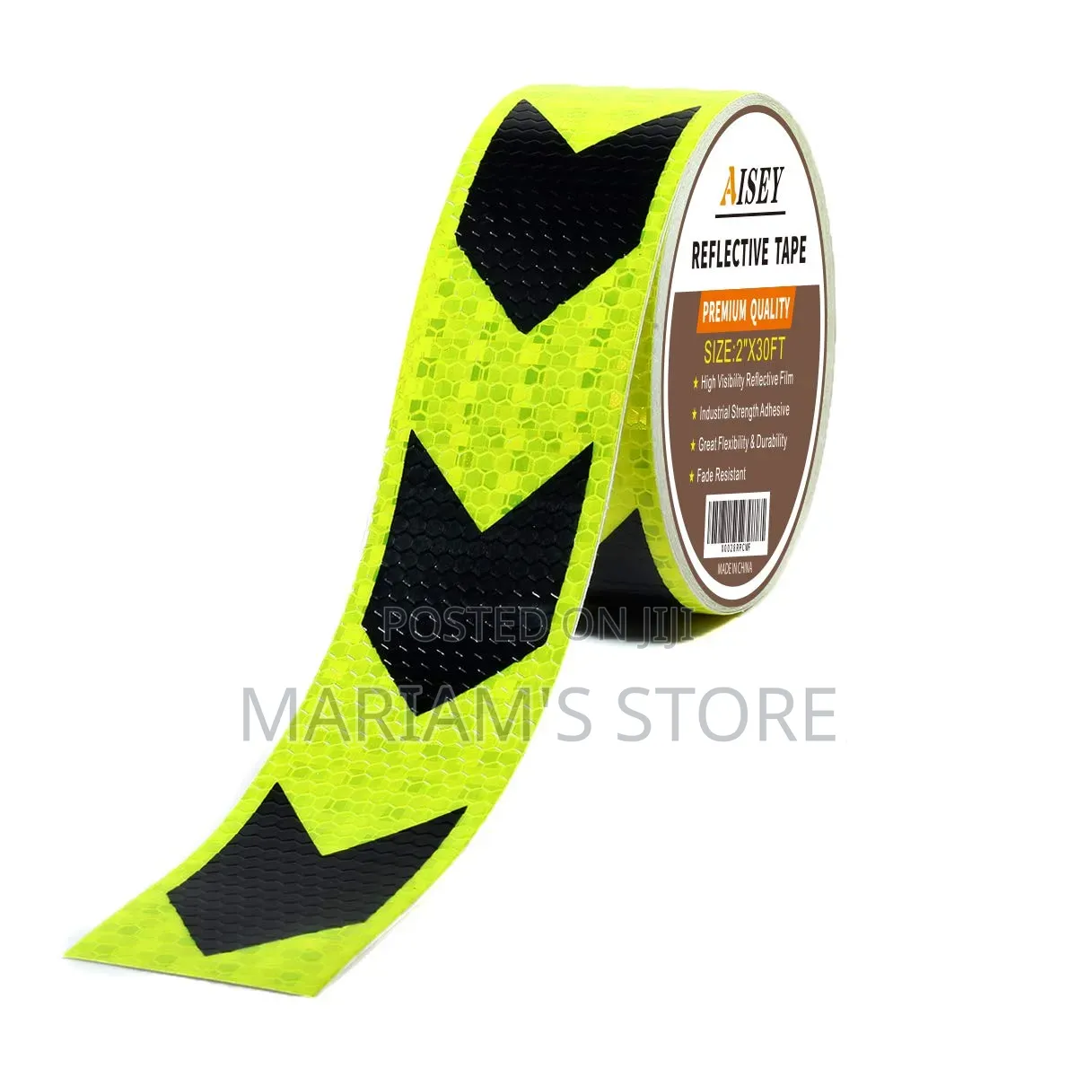 Adhesive Hazard Safety Tape a Black and Fluorescent Yellow Arrow