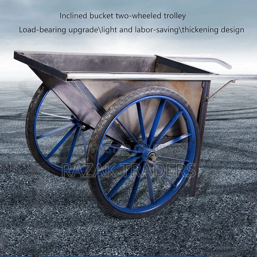 Inclined Bucket Two-Wheeled Trolley Construction Site Cement Mortar