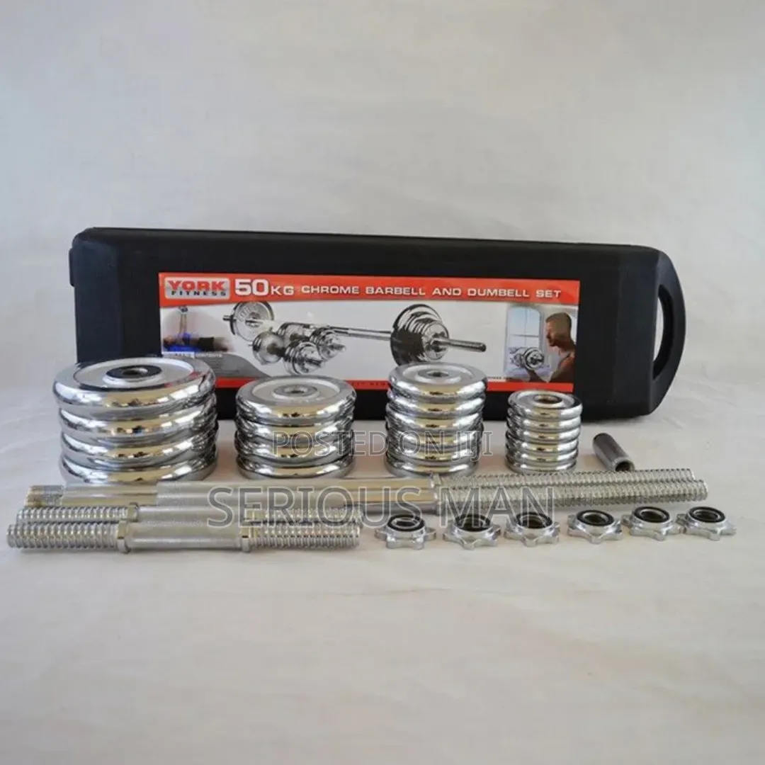 50kg Chrome Dumbbell and Barbell Set