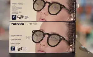 Porodo Dale Retro Round Frame Sun Glasses With Adjustable Darkness