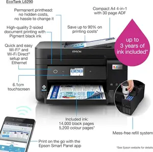 Epson EcoTank L6290 Wi‐Fi Ink Tank Printer | 4‐in‐1|30‐Sheet ADF