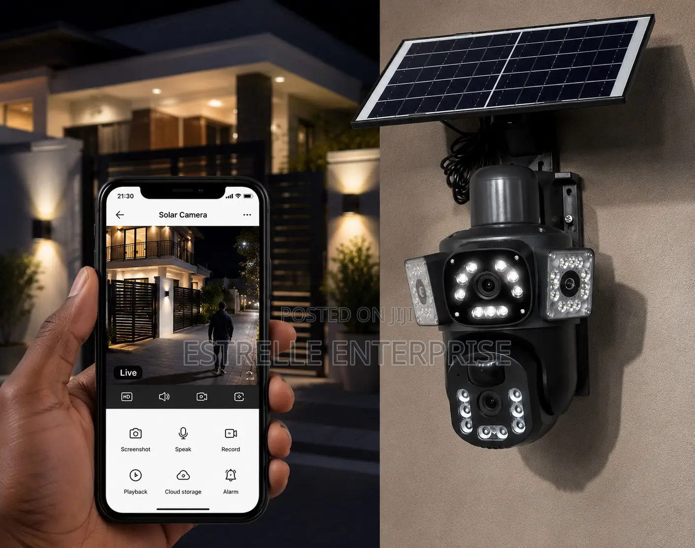 Solar CCTV Security Camera With Double Lens 4g Outdoor