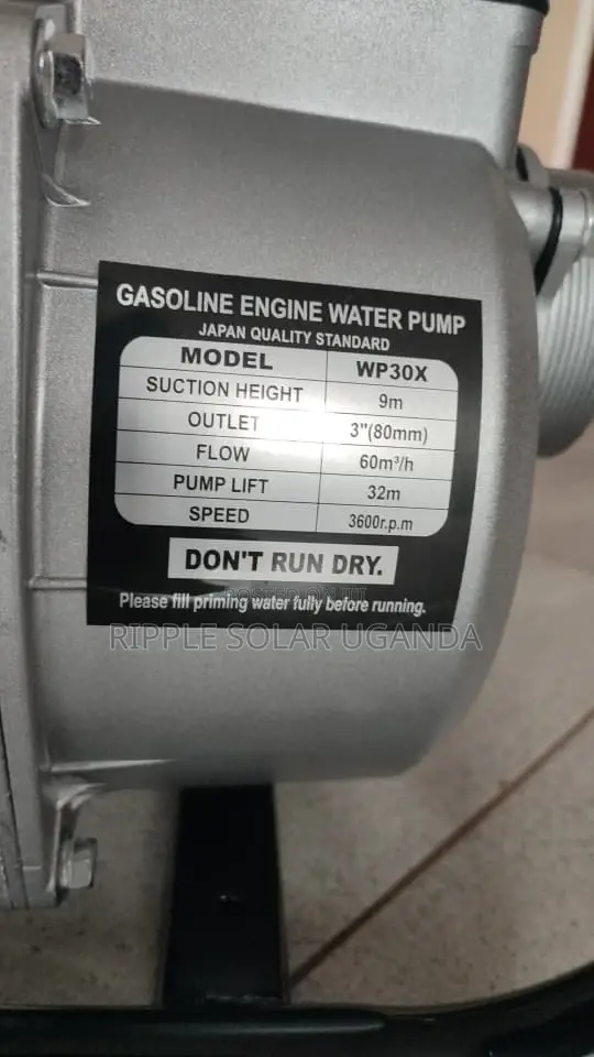 3 Inch Petrol Water Pump 60000l/H 32m High Pressure 5.6kW