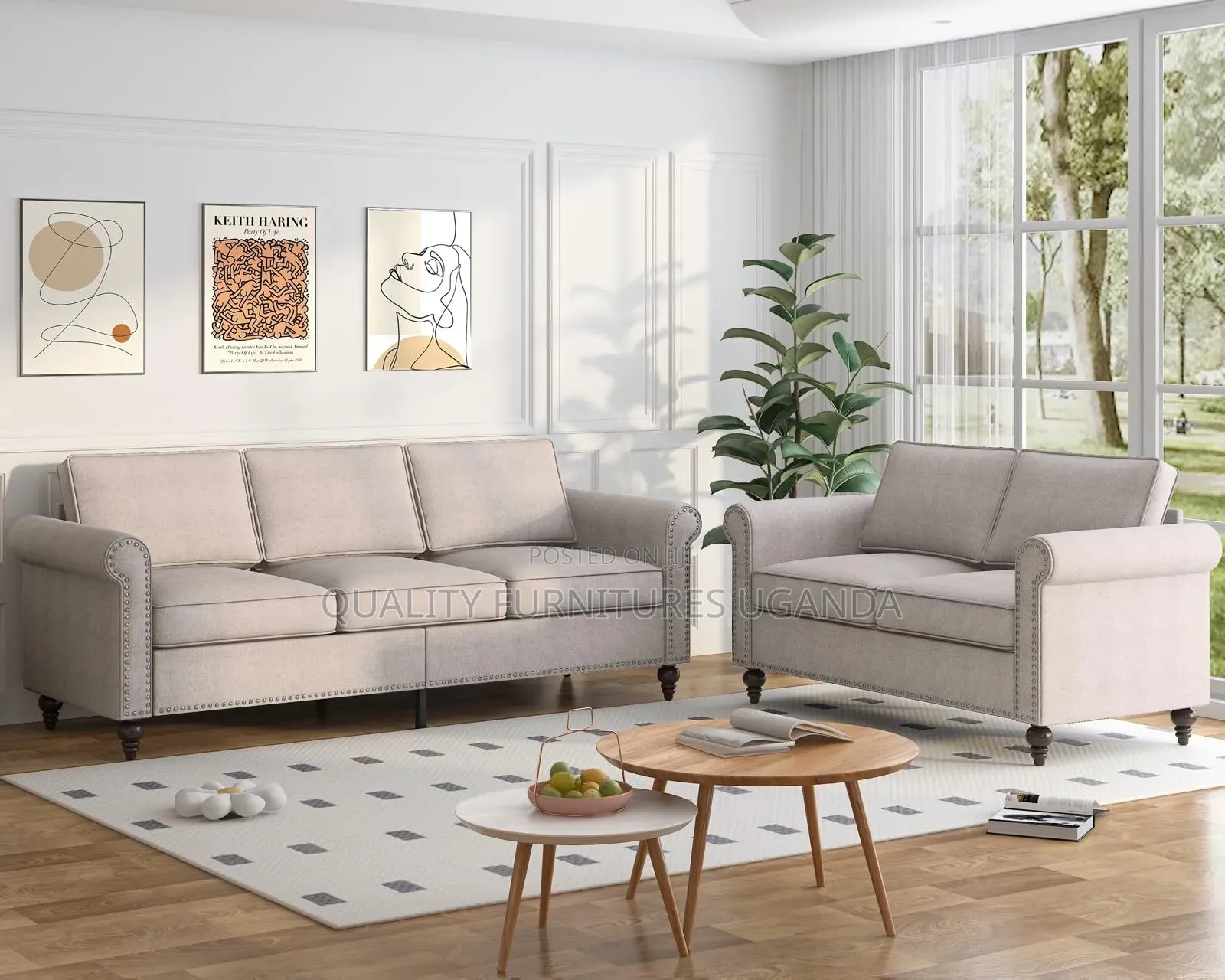 5 Seater Fibre Pillow Sofa Set