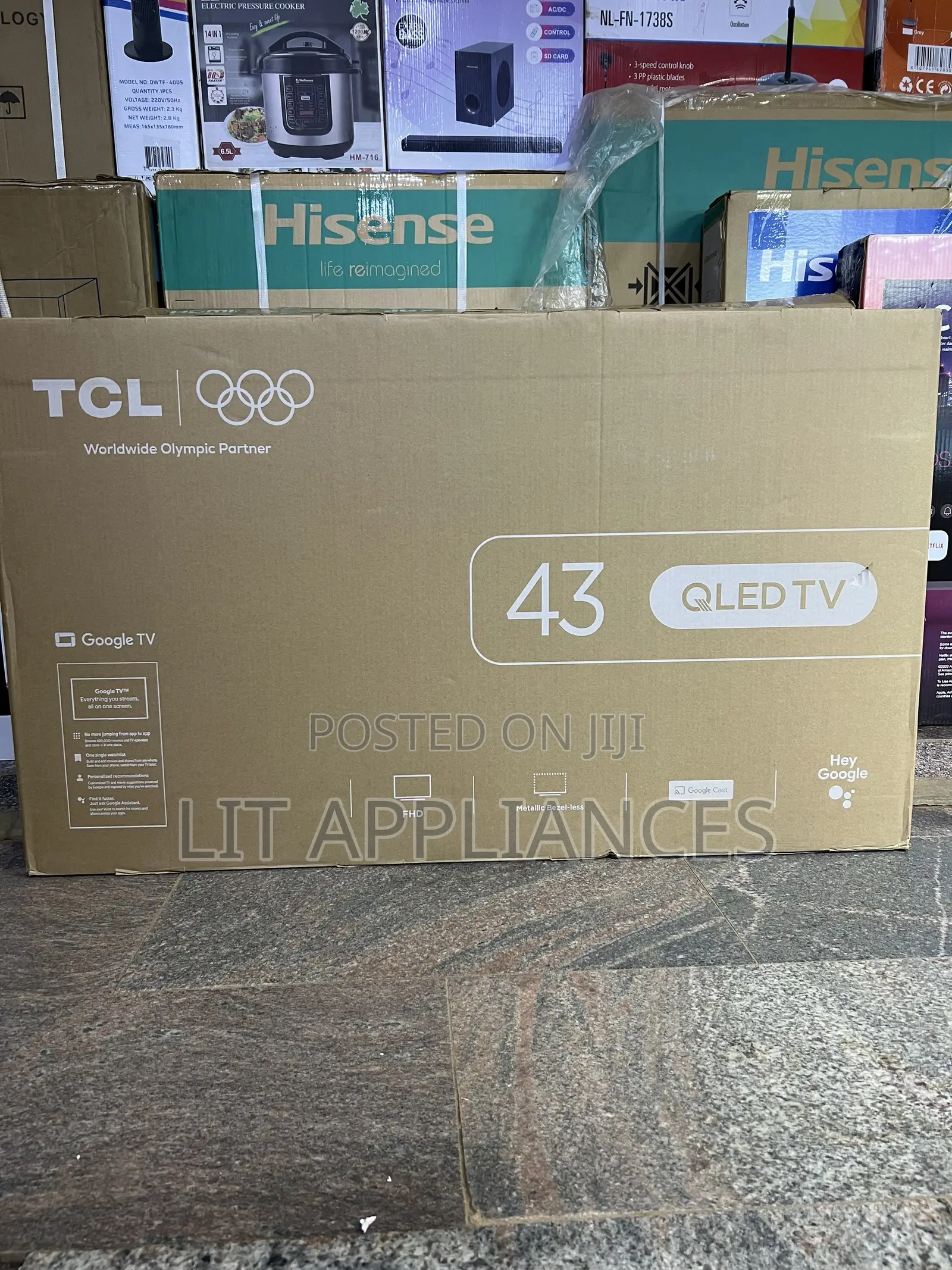 TCL 43inch Android TV,QLED With Storage and 3years Warranty.