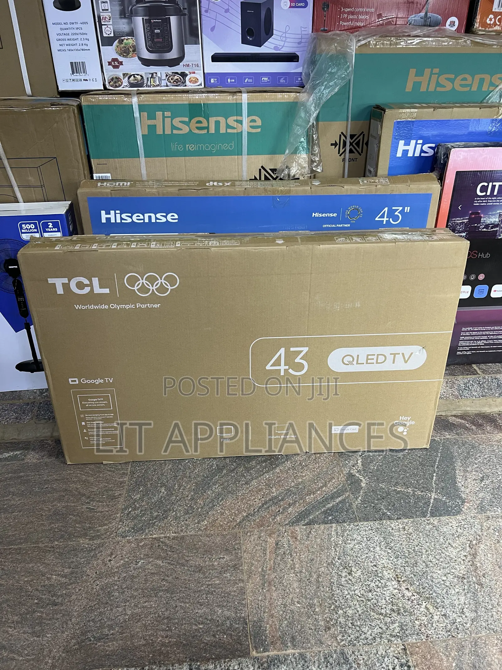 TCL 43inch Android TV,QLED With Storage and 3years Warranty.