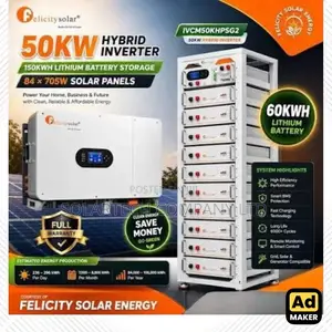 50KW Hybrid Solar System With 60kWh Lithium Battery for Sale