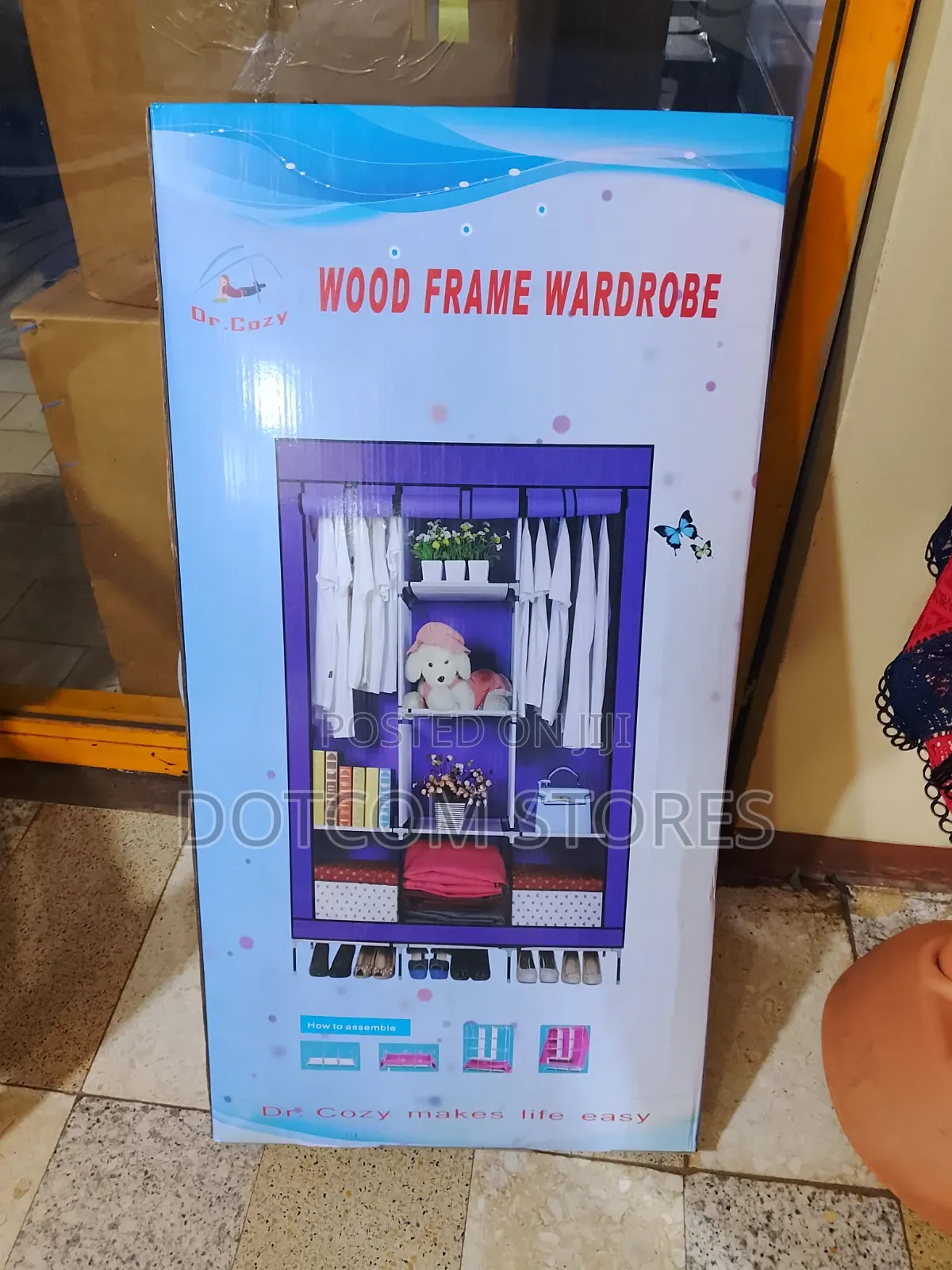 3 Column Cloth Frame Portable Wardrobe