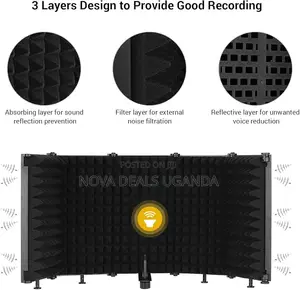 Portable Vocal Booth With Ambient Reflection Filter and Floor Stand