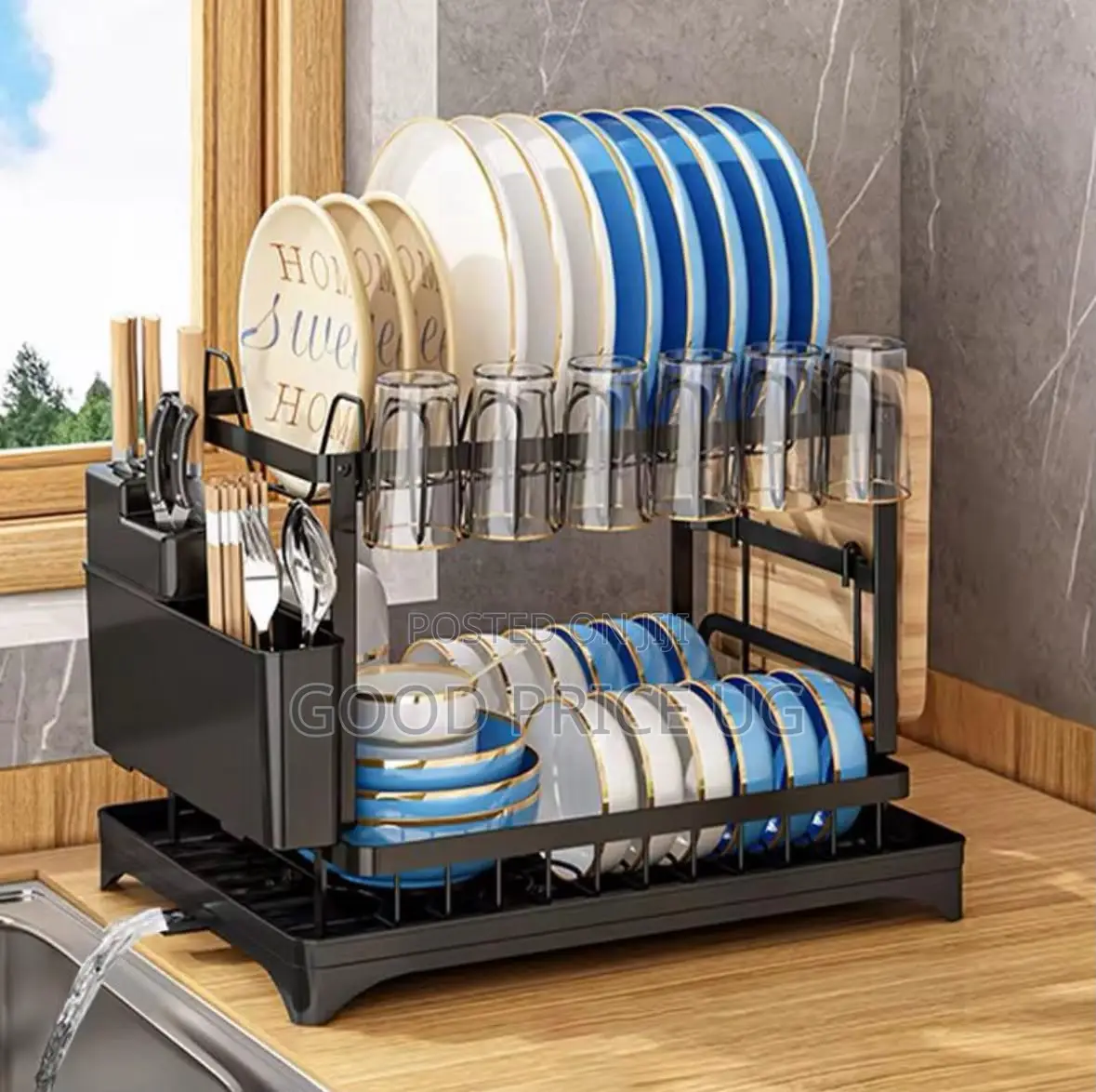 2-Tier Stainless Steel Dish Drying Rack