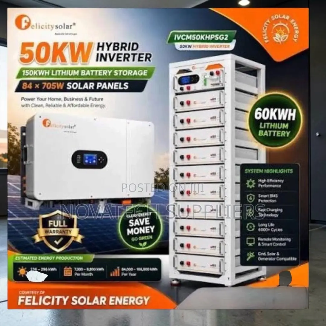 Industrial 50KW Solar Power System With Lithium Battery -Full System