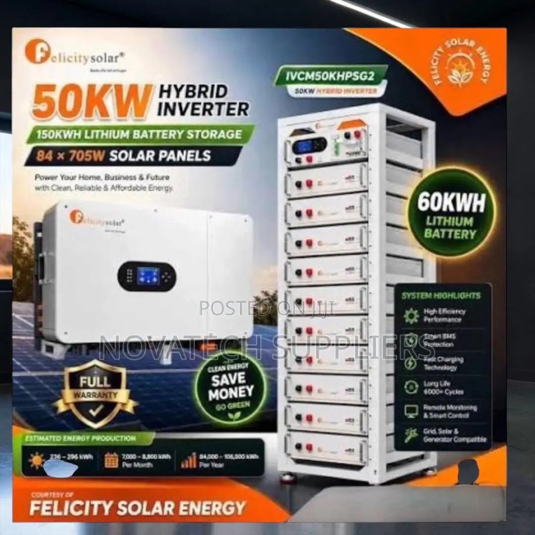 50KW Hybrid Solar Kit With 48 X 580W Solar Panels