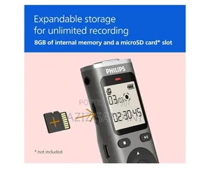 Philips Voice Recorder DVT 1170 VoiceTracer, Audio Recorder, 8GB