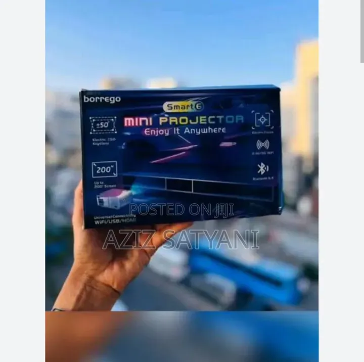 Borrego Smart 6 Mini Projector Home Theater, Office and Many Others