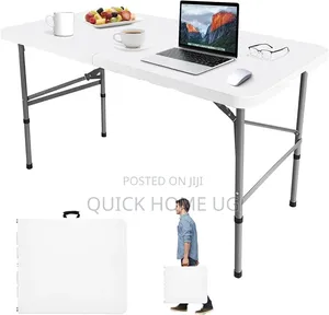 White Portable Foldable Picnic Table,Heavy Duty Foldable Table