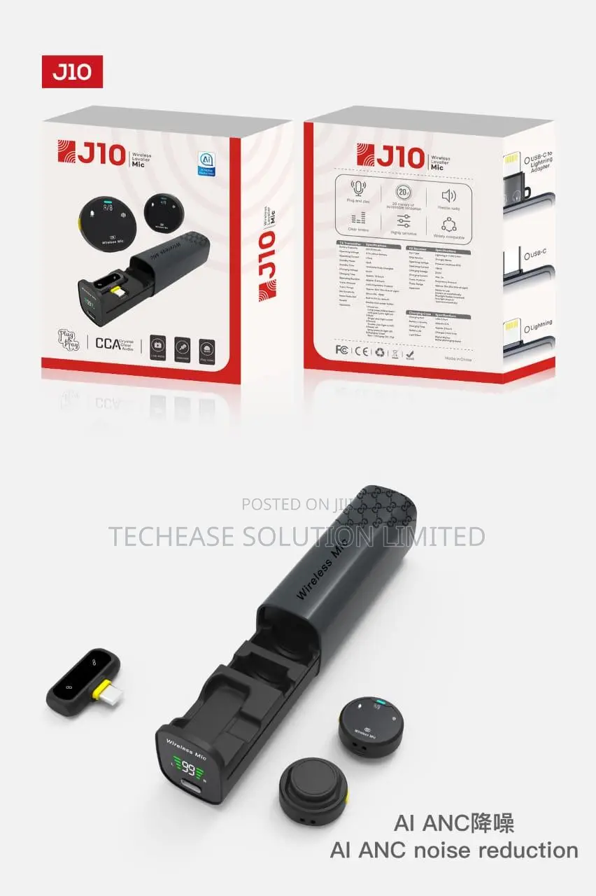 J10 Wireless Lavalier Microphone – Mini AI Noise Reduction Lavalier