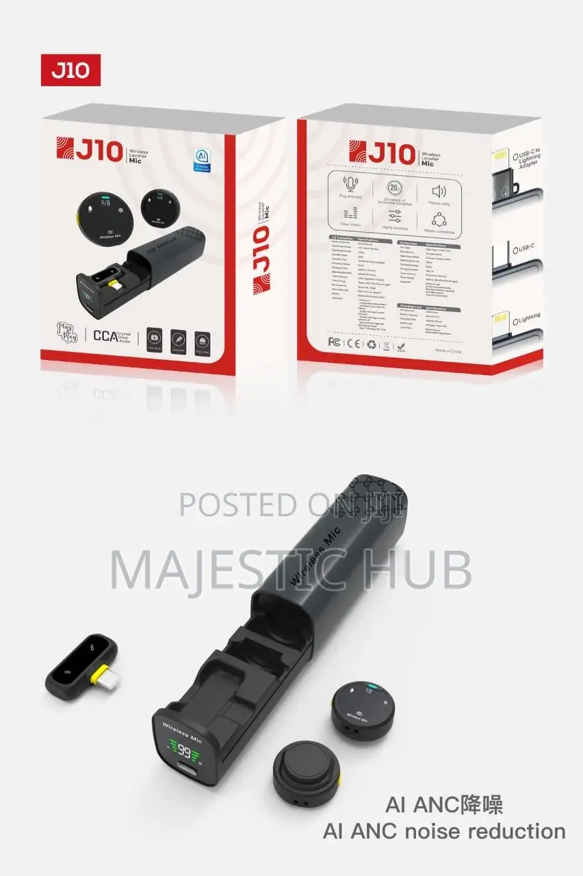 J10 Wireless Lavalier Microphone – Mini AI Noise Reduction Lavalier