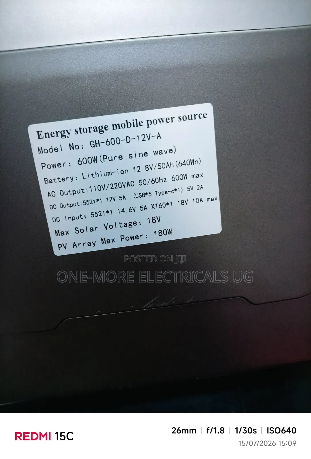 Reliable Power Station 600w/12volts