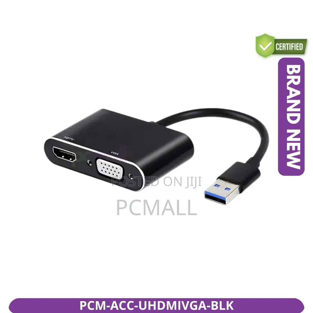USB 3.0 HDMI+VGA Combo Converter Adapter Brand New Black