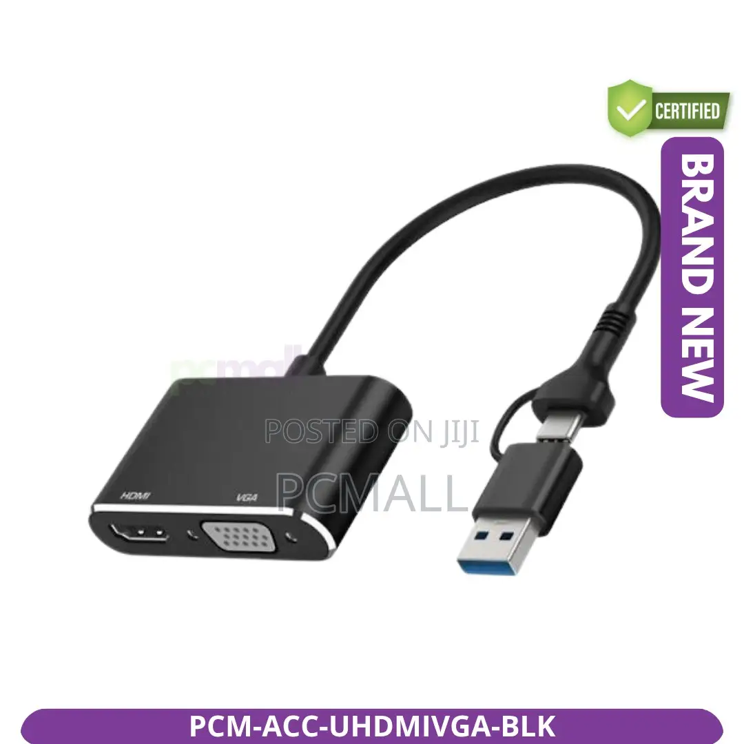 USB 3.0 HDMI+VGA Combo Converter Adapter Brand New Black