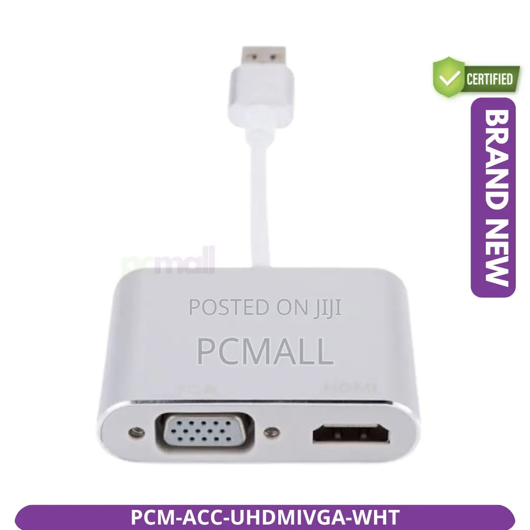 USB 3.0 HDMI+VGA Combo Converter Brand New White