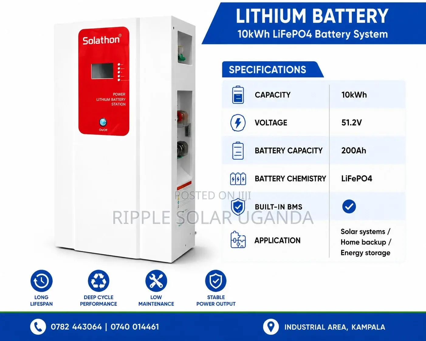 10kWh Lithium Battery 51.2V 200Ah LiFePO4 Solar Battery