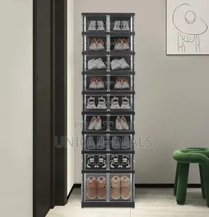 9-Tier, 2-Row Foldable Shoe Rack