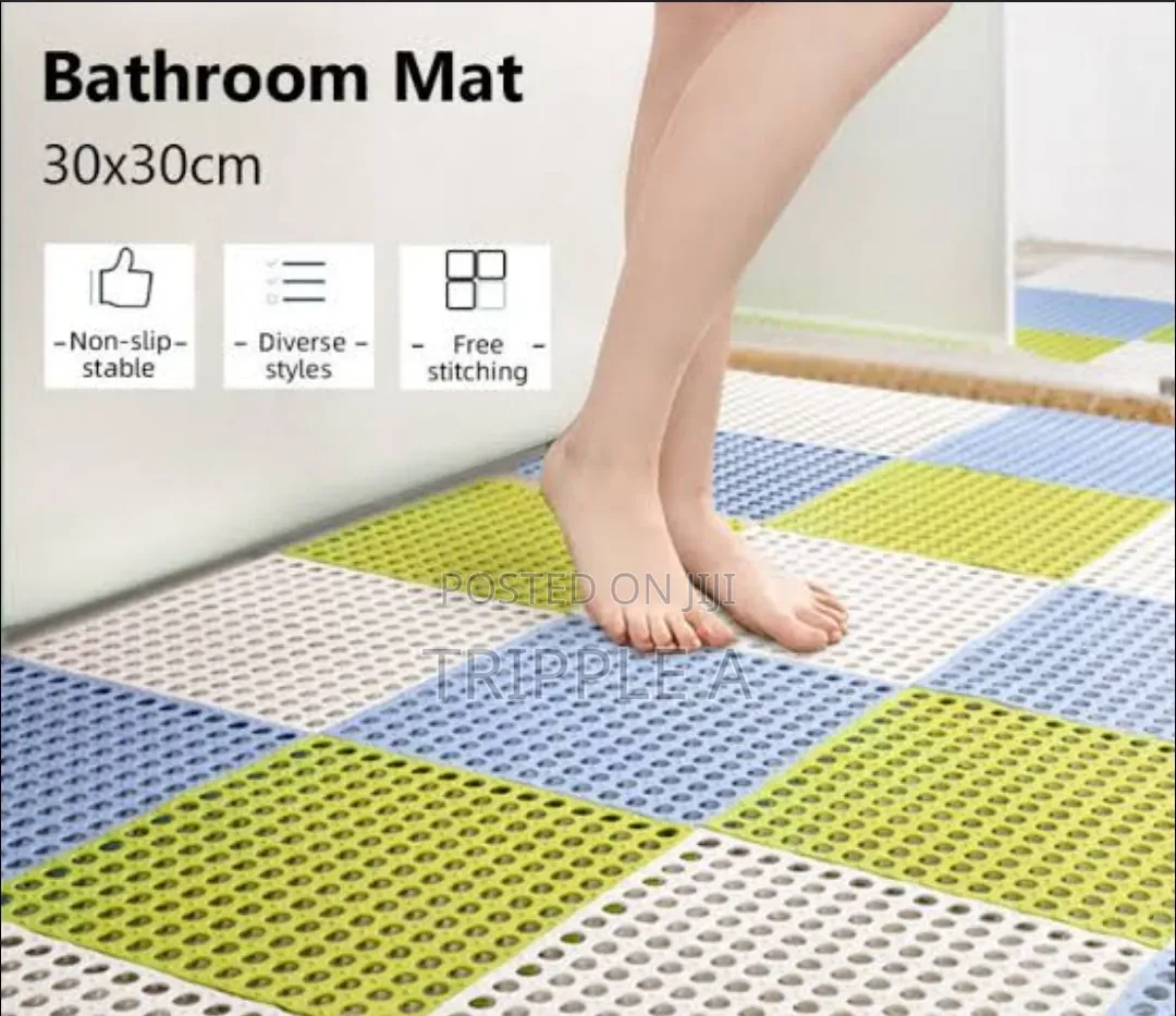 4 PCS Interlocking Non Slip Shower Mats