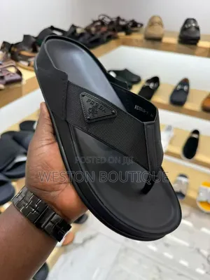 Prada Original Black Vip Men's Sandals Size 40 to 45