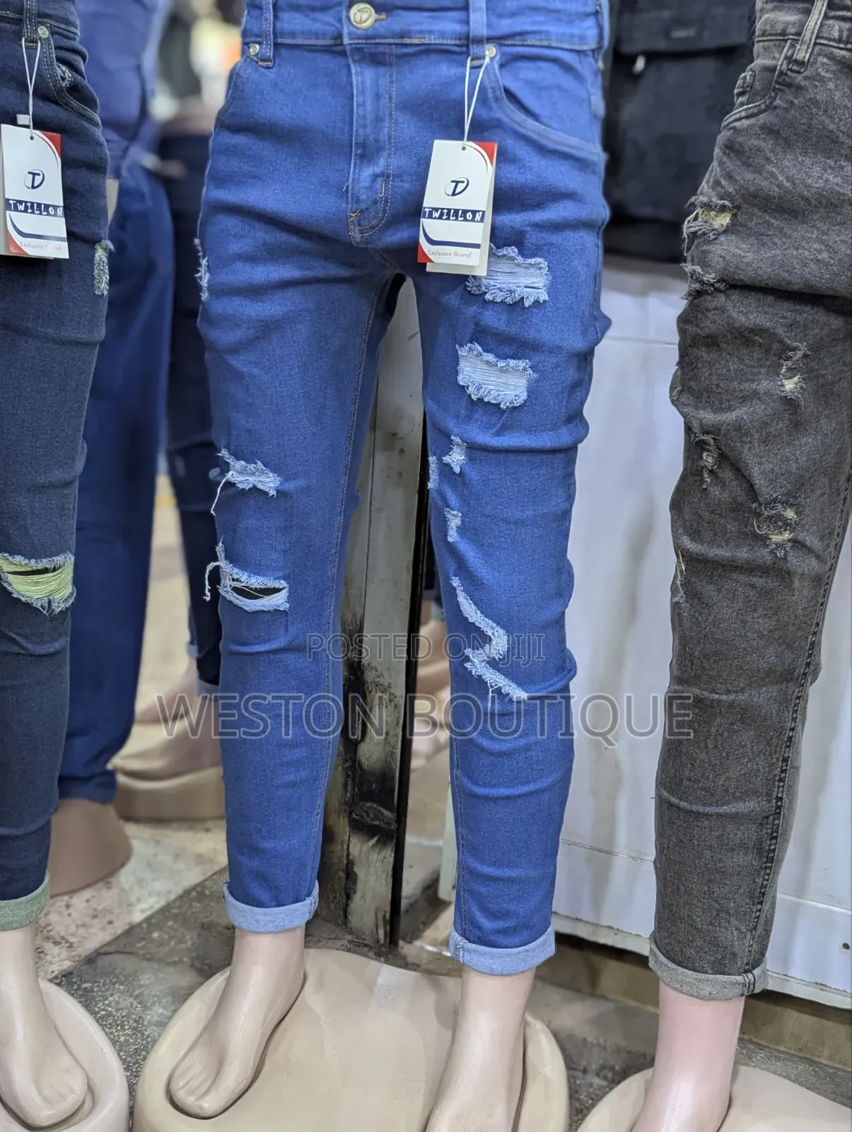 Twillon Men's Pakistan Non Fading Damage Jeans