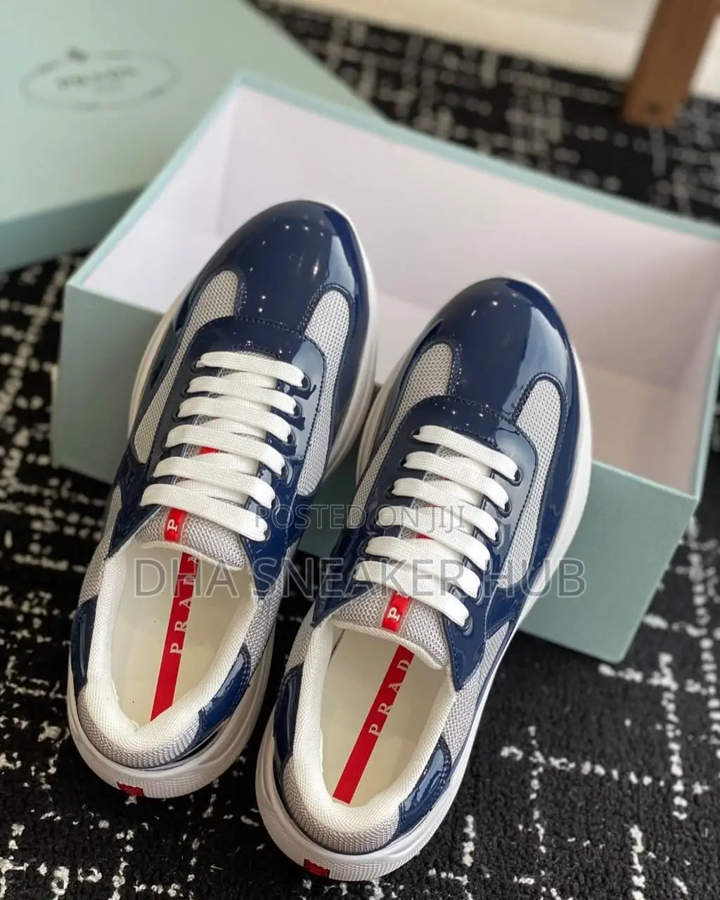 Prada Blue White Luxury Sneakers