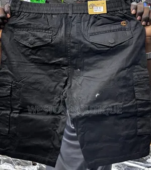 Black Timberland Cargo Short Pants for Men