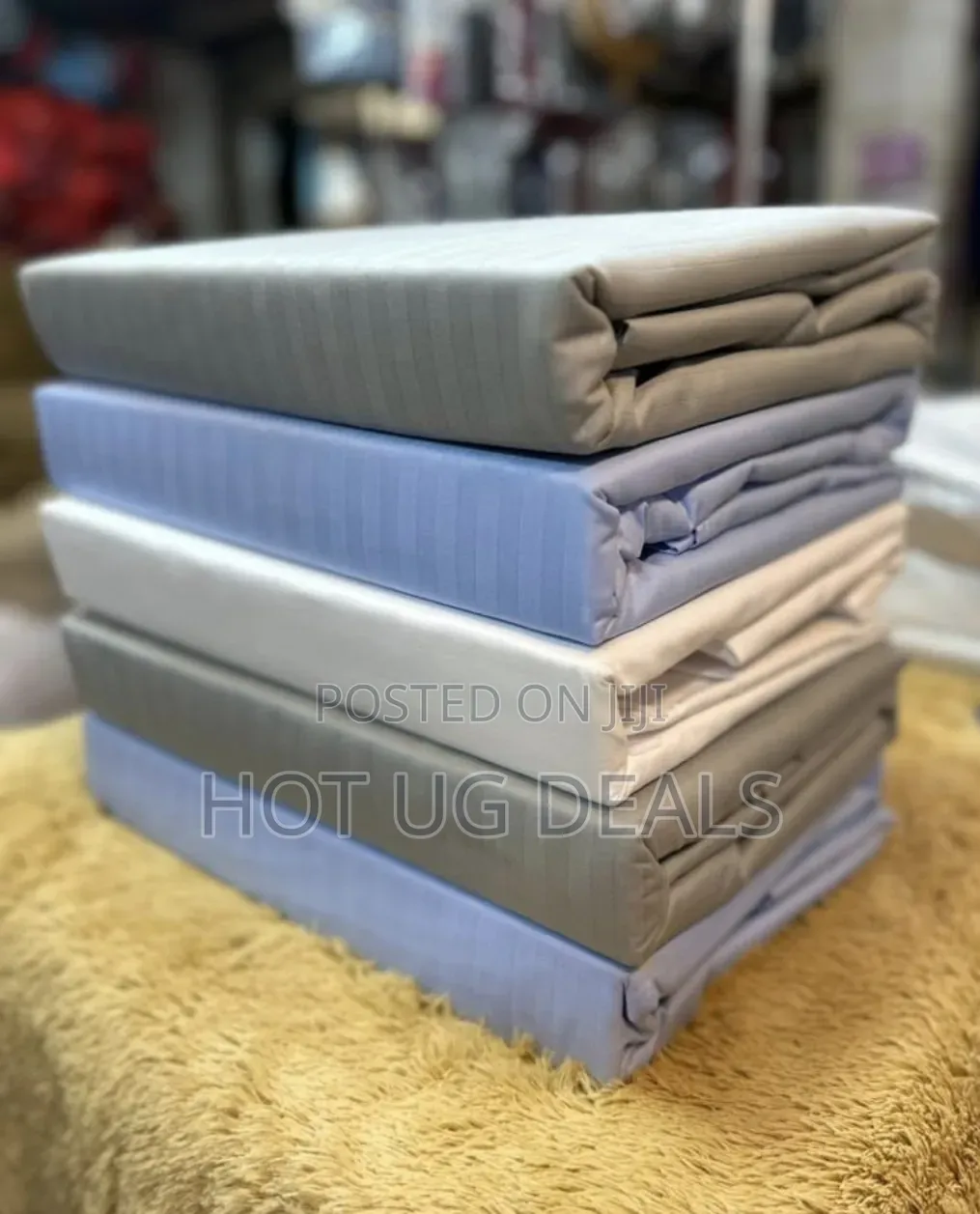 5x6 Striped Cotton Bedsheets 4pcs Set (2 Flat Bedsheet, 2 Pillowcases)
