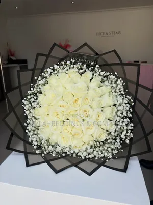 White Roses Gyps Bouquet