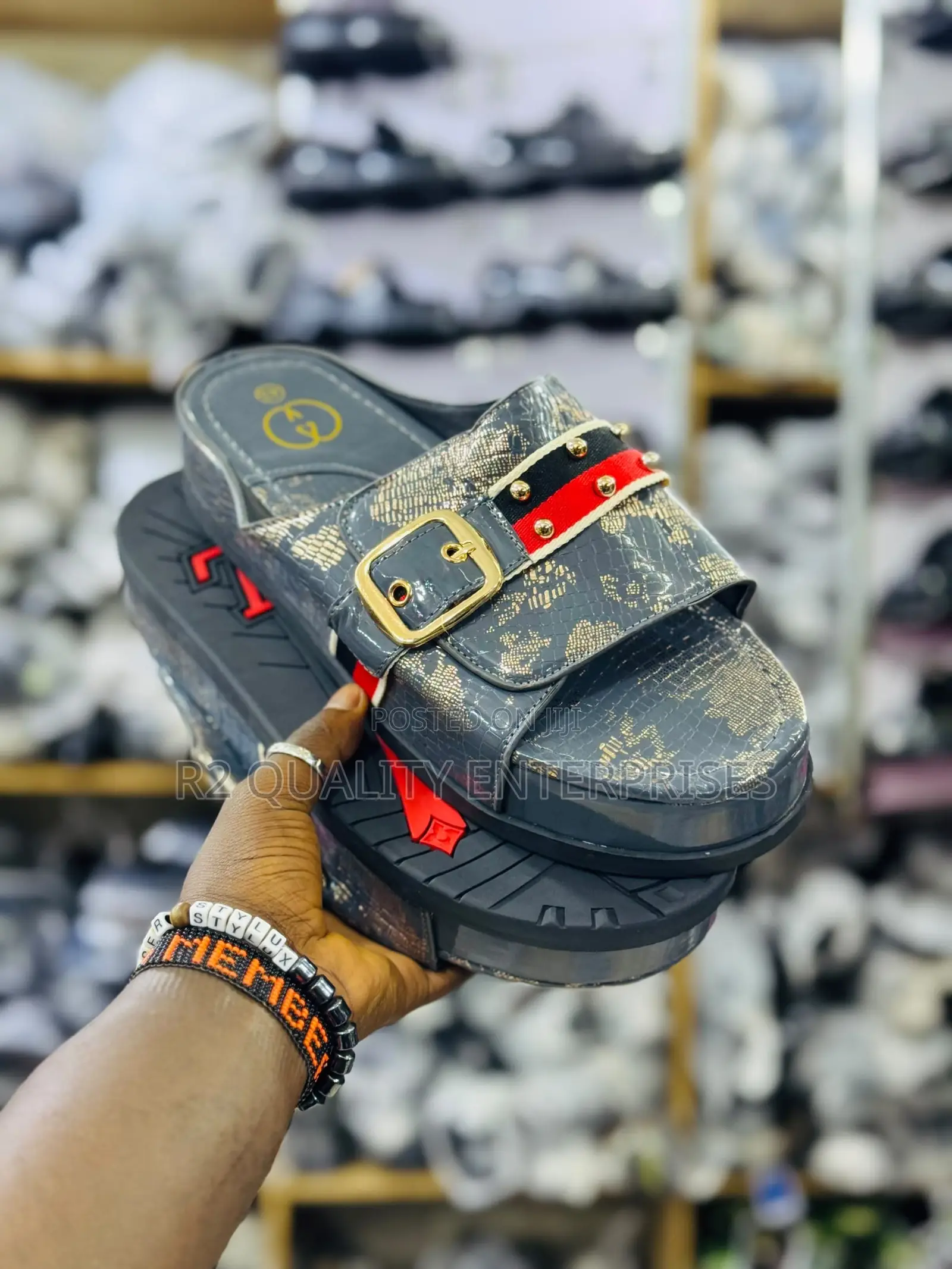 Men's Luxury-Style Platform Slide Sandals