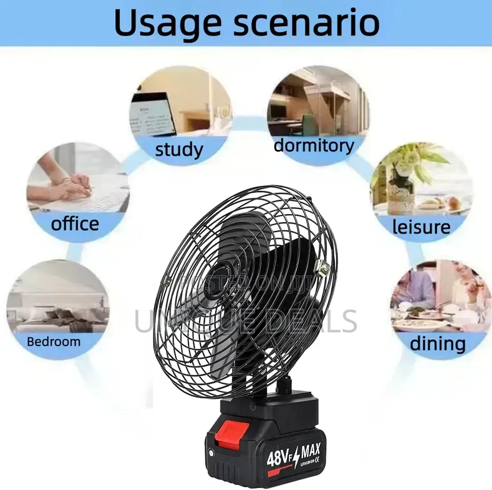 Portable Camping Fan Powered by a 21V Lithium-Ion Battery