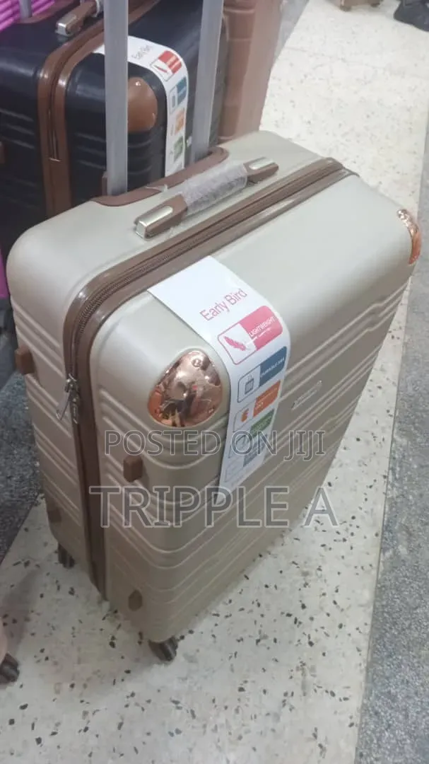 Beige Early Bird Rubber Suitcase