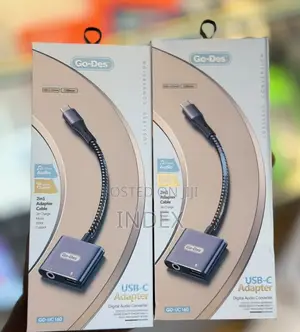 Go Des USB-C to 3.5mm Adapter 2in1 Digital Audio Converter Adaptter