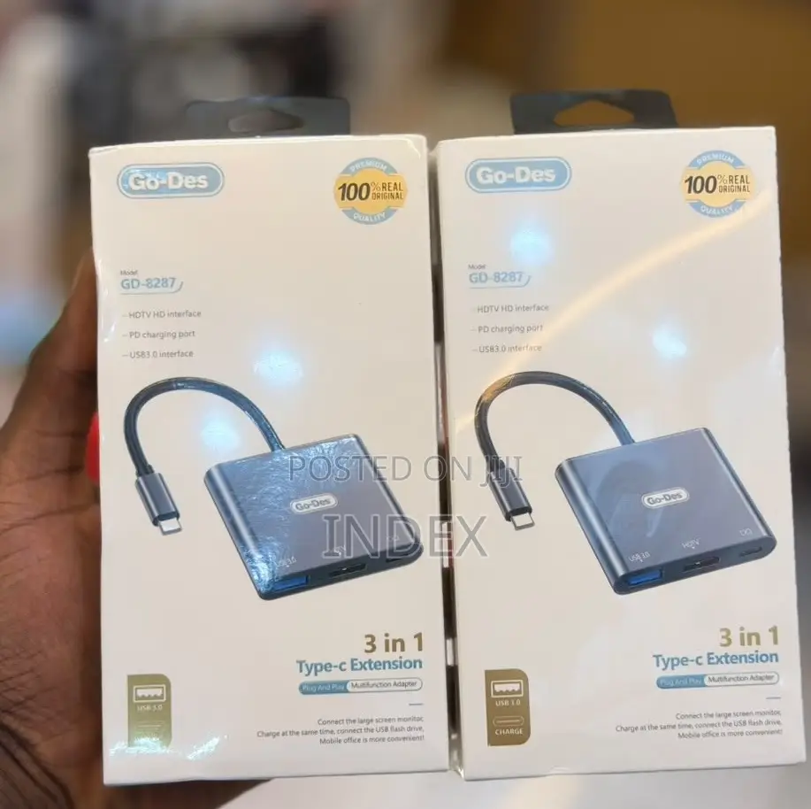 Go Des 3in1 USB C Adapter to HDMI Output USB 3.0 Data Transfer