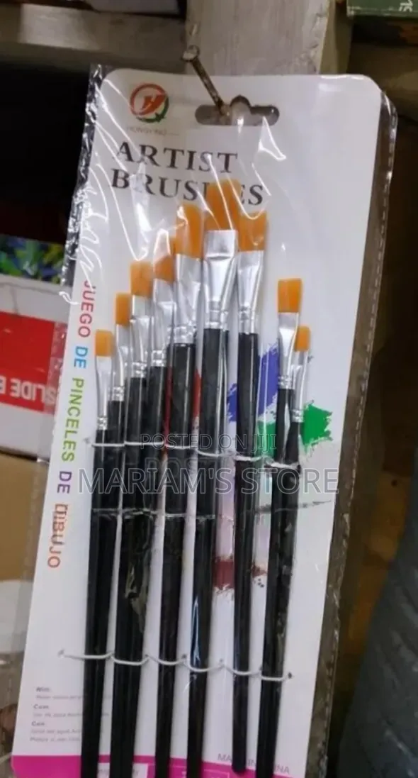 12-Piece Multipurpose Paintbrush Sets With Nylon Bristles and Black