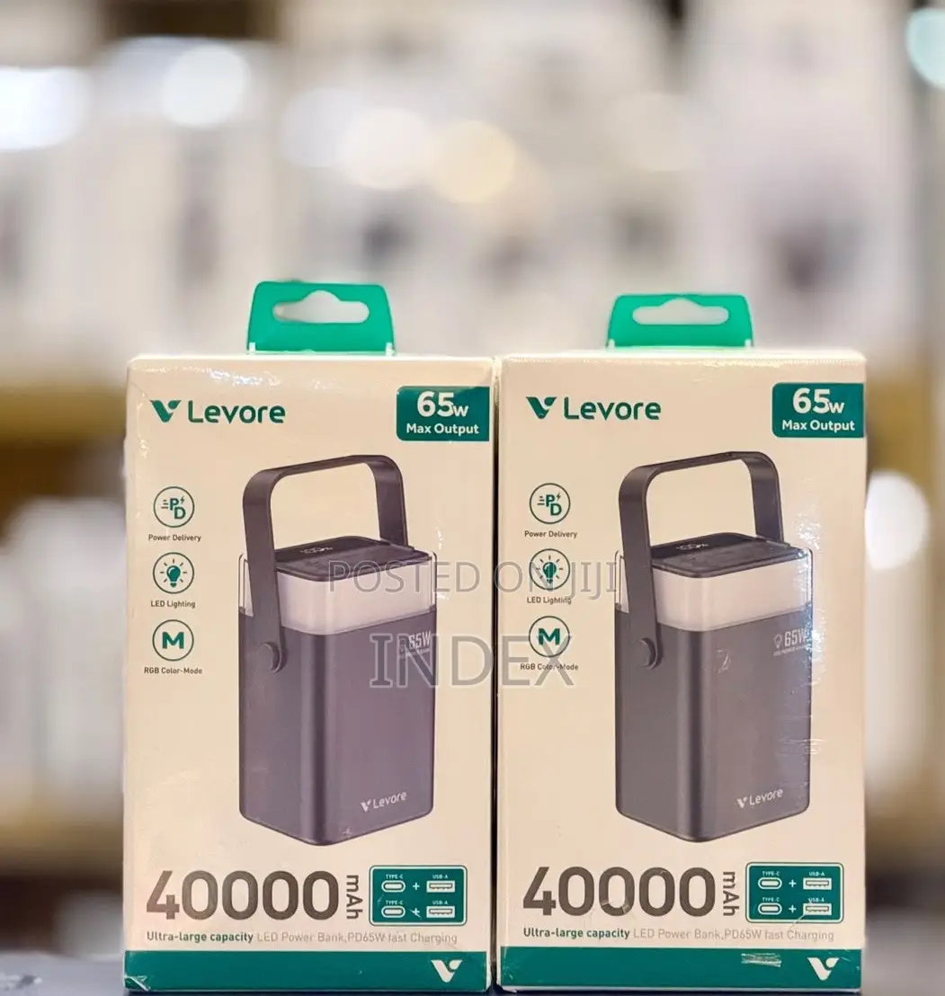 Levore 40000mah 65W Charging Portable Power Bank USB C Input Output