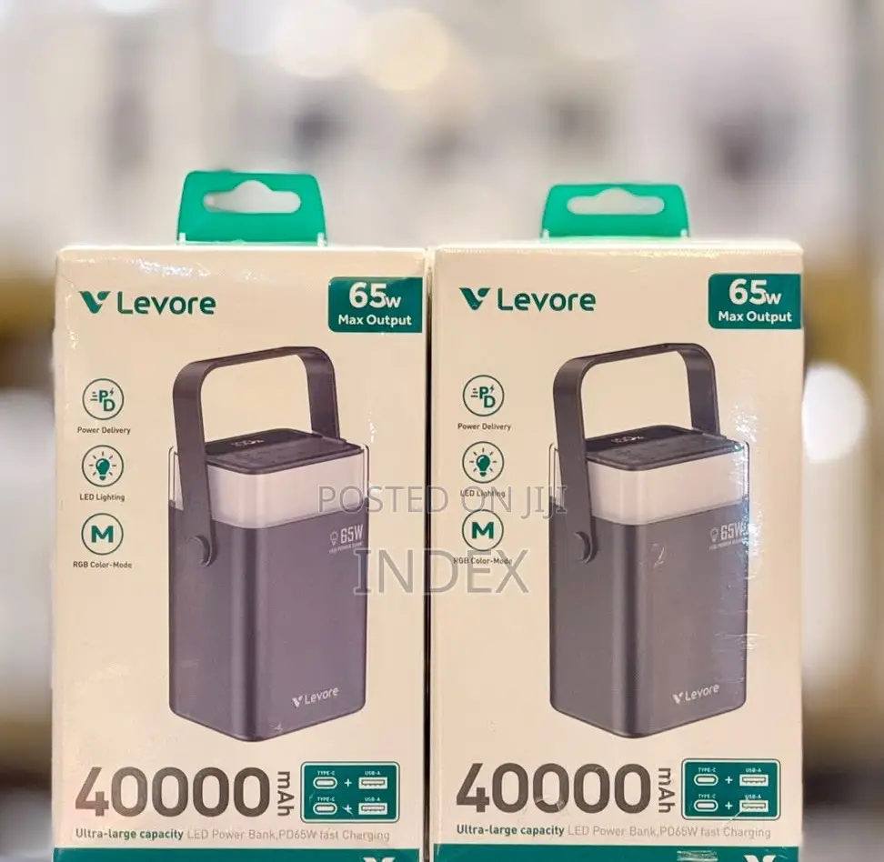 Levore 40000mah 65W Charging Portable Power Bank USB C Input Output