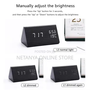 Triangular Wooden Digital Alarm Clock