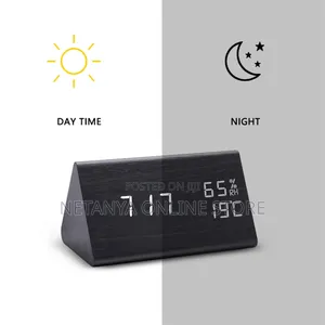 Triangular Wooden Digital Alarm Clock