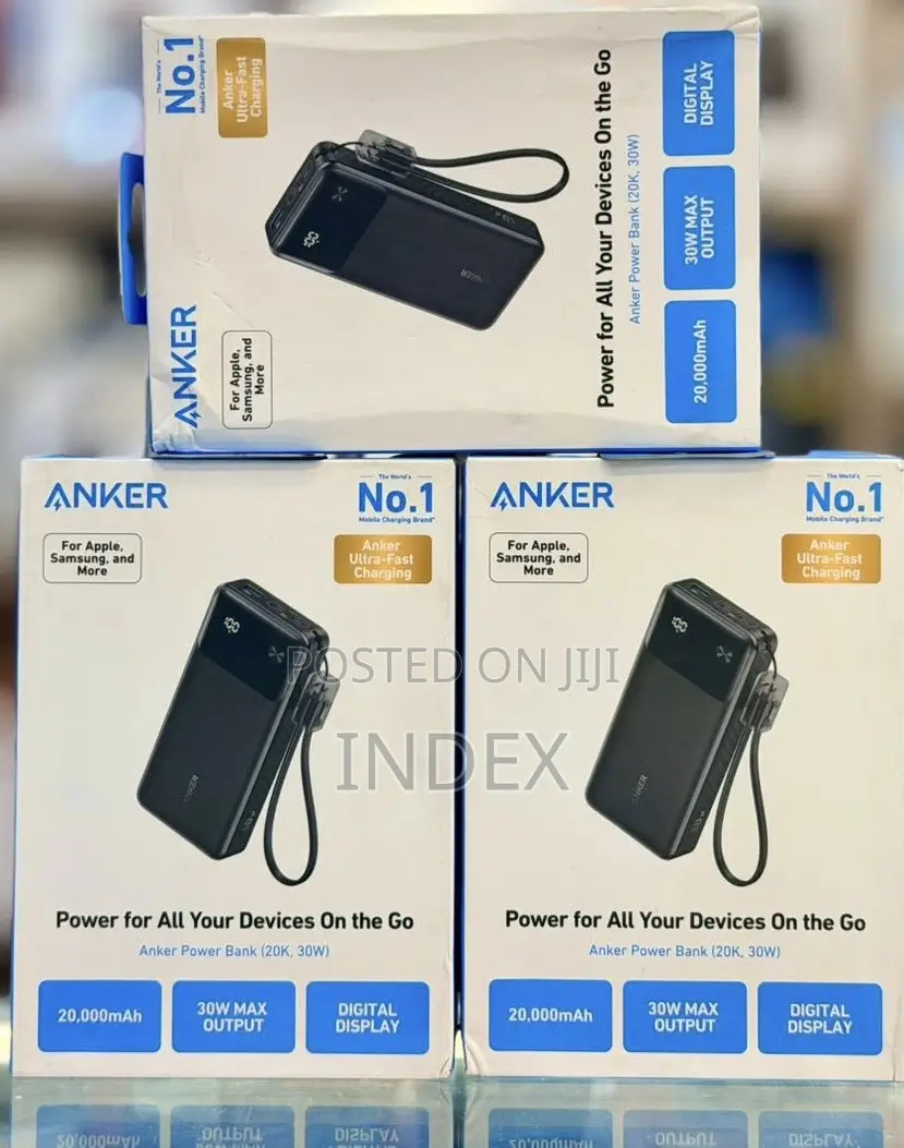Anker 30W Power Bank 20000mah Portable Charger With Built-in USB-C