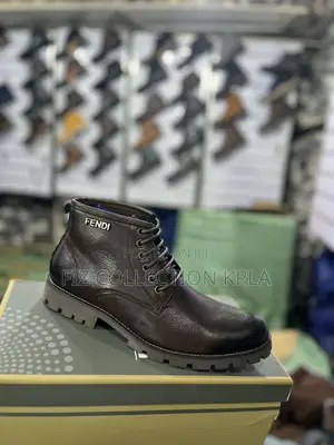Fendi Luxury Coffee Brown Leather Boot