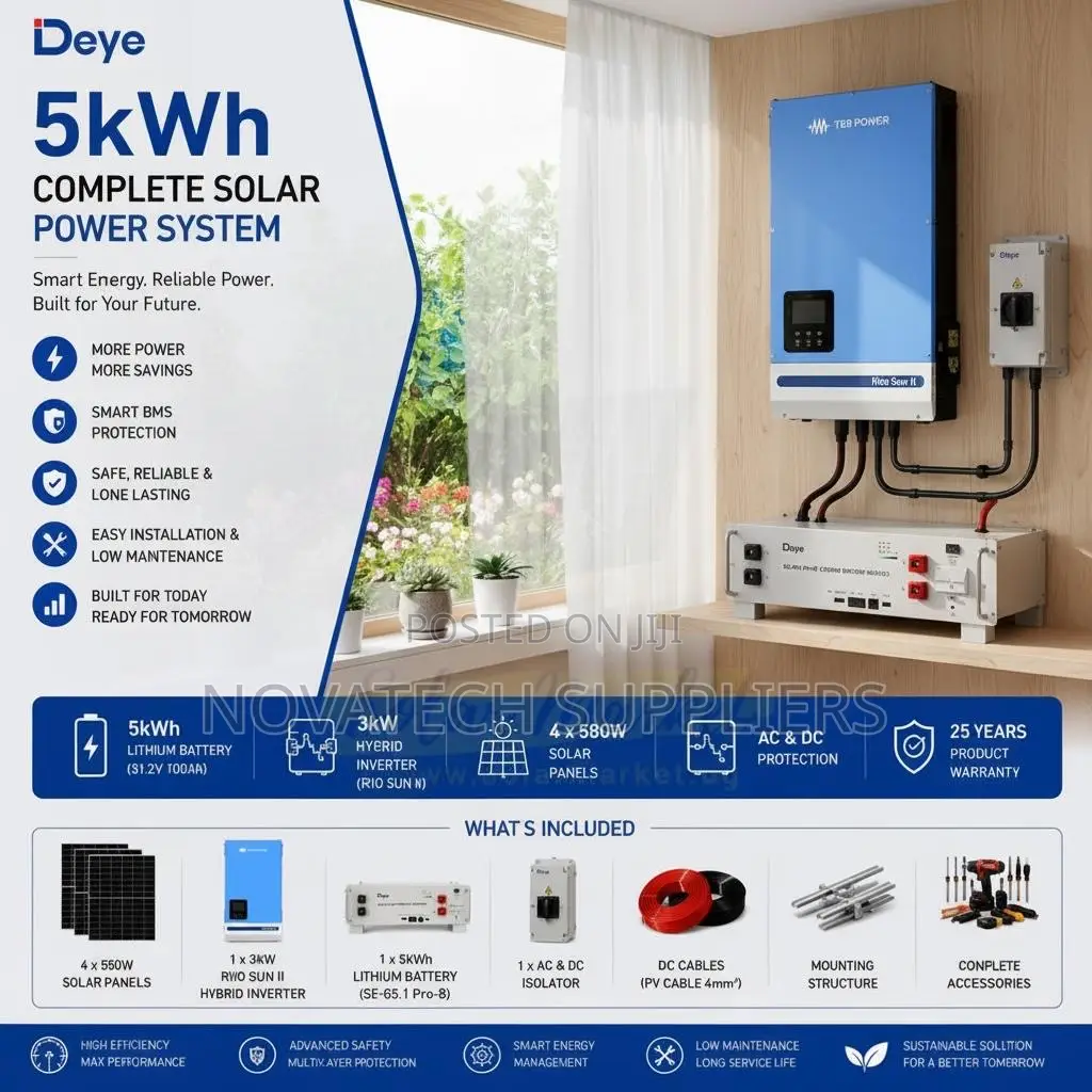 5kWh Complete Home Solar System | Long Life LiFePO4 Battery