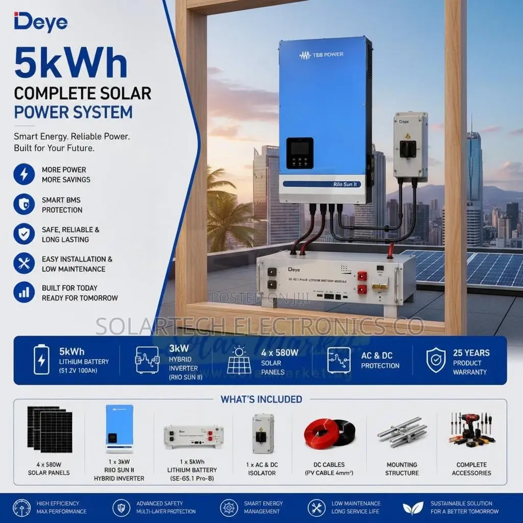 Complete 5kWh Solar Power System | 3kW Hybrid With All Accessories