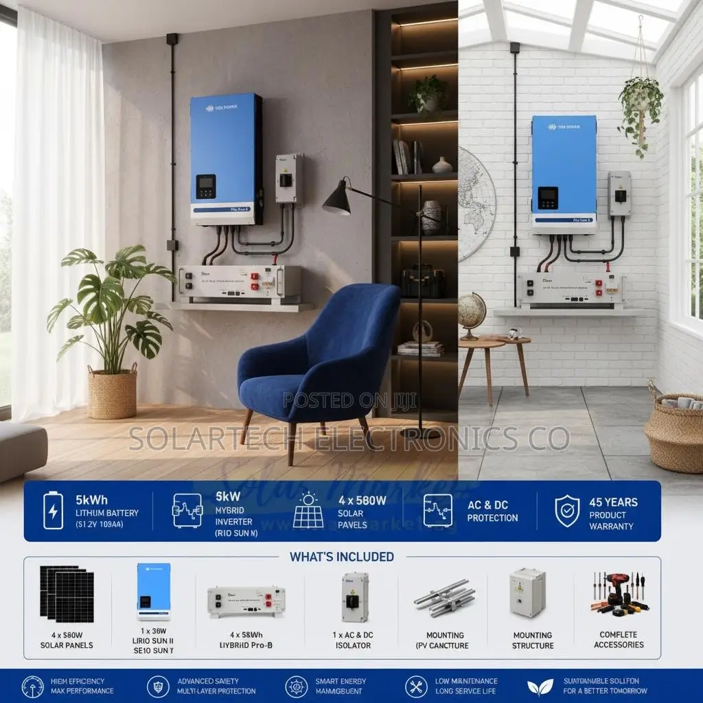 Deye 3kW Hybrid Solar Inverter | 5kWh Battery | Smart BMS