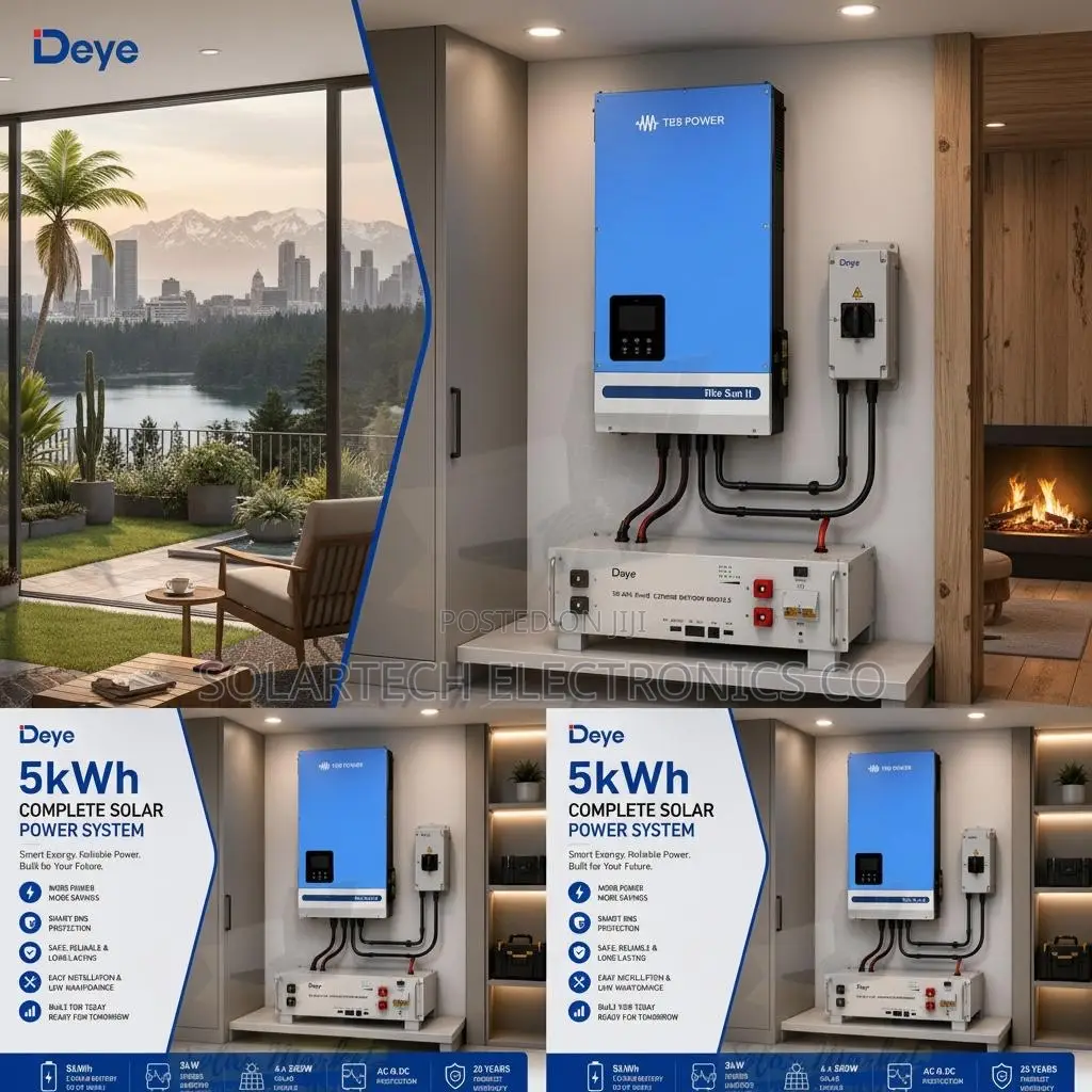 Deye Solar Package | 5kWh Battery | 4 X 580W Solar Panels